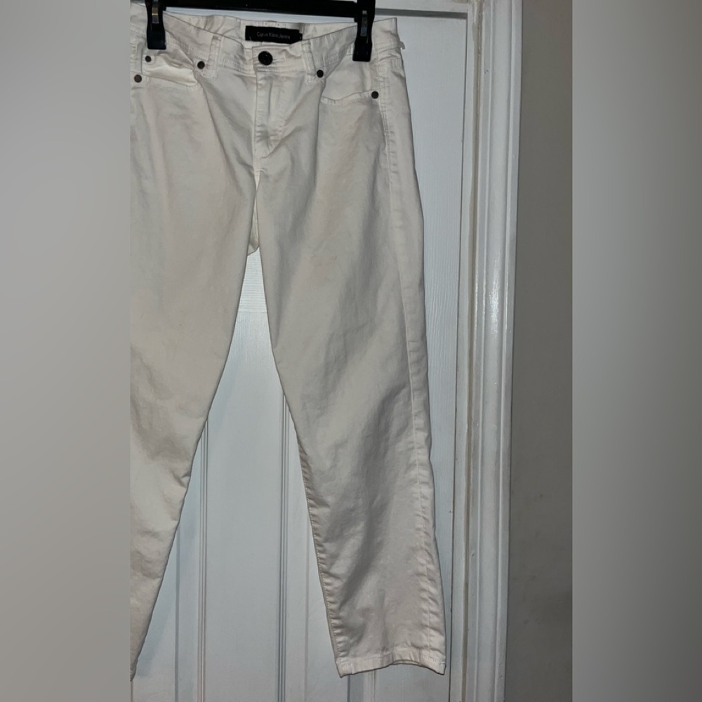 Calvin Klein White Jeans, Skinny Crop, Size 10